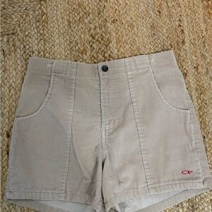OP Men's Light Beige Corduroy Flat Front Shorts